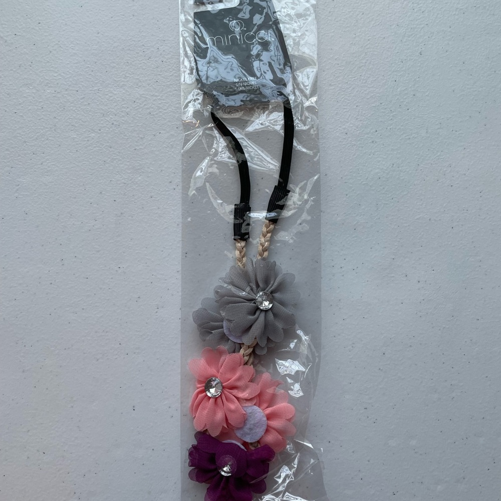 Floral Headband with Rhinestone Details